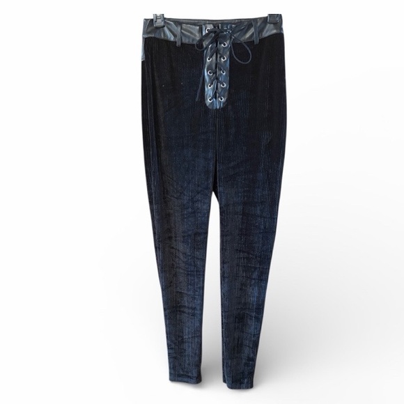 Edit The Label Ribbed Lace Up Front High Rise Pants - Picture 2 of 6